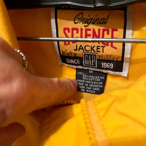 Authentic Original Science GAP Jacket Girls Bright yell-gold w/reflective strips - Picture 4 of 7